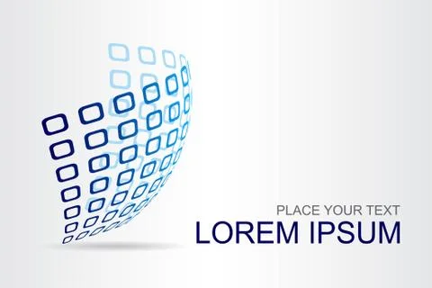 Logo stylized spherical surface with abstract shapes Illustrazione stock