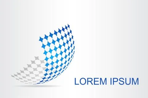 Logo stylized spherical surface with abstract shapes Stock Illustration