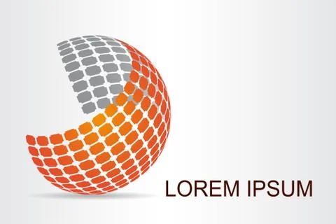 Logo stylized spherical surface with abstract shapes Stock Illustration