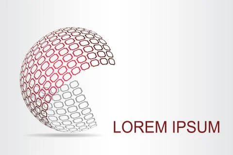 Logo stylized spherical surface with abstract shapes Stock Illustration