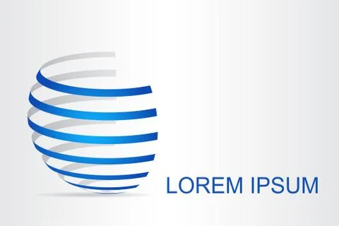 Logo stylized spherical surface with abstract shapes Stock Illustration