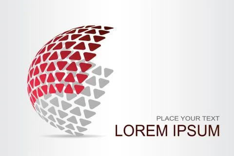 Logo stylized spherical surface with abstract shapes Stock Illustration