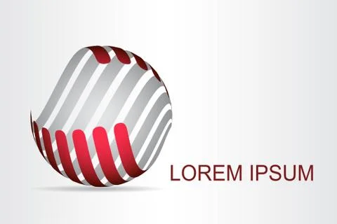 Logo stylized spherical surface with abstract shapes Illustrazione stock