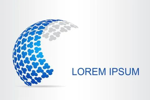 Logo stylized spherical surface with abstract shapes Stock Illustration