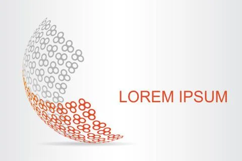 Logo stylized spherical surface with abstract shapes Stock Illustration