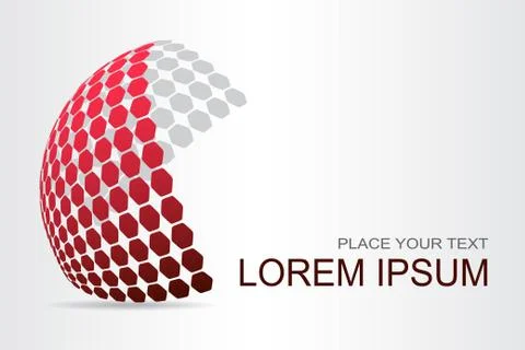 Logo stylized spherical surface with abstract shapes Stock Illustration