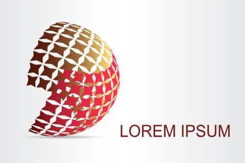 Logo stylized spherical surface with abstract shapes Stock Illustration