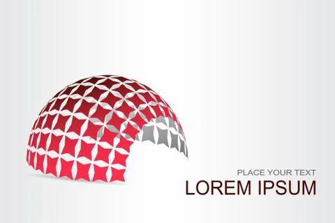 Logo stylized spherical surface with abstract shapes Stock Illustration