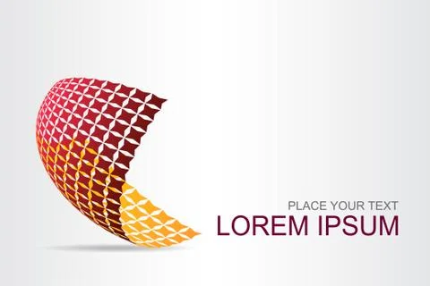 Logo stylized spherical surface with abstract shapes Stock Illustration