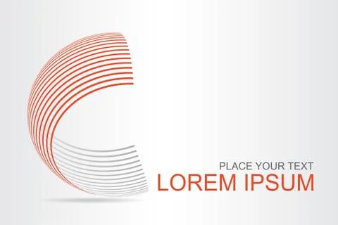 Logo stylized spherical surface with abstract shapes Stock Illustration