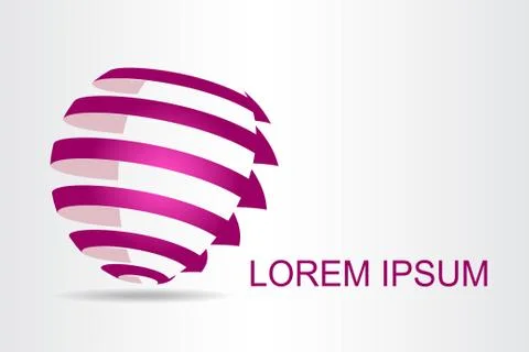 Logo stylized spherical surface with arrows Stock Illustration