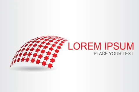 Logo stylized spherical surface with star shapes Illustrazione stock