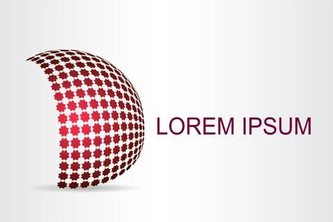 Logo stylized spherical surface with stars shapes Stock Illustration