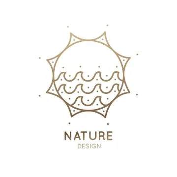 Logo sun and waves Stock Illustration
