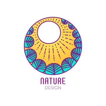 Logo sun forest color Stock Illustration