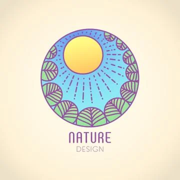 Logo sun forest Stock Illustration