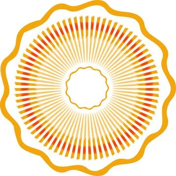 The logo of the sun with long rays and light waves Stock Illustration