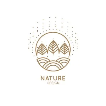 Logo sunny forest and fields Stock Illustration