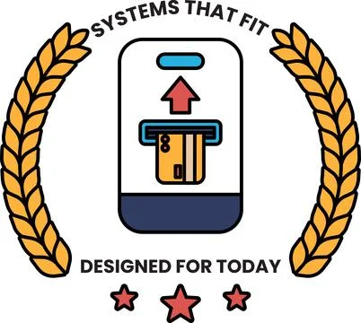 A logo for a system that is designed for today Stock Illustration