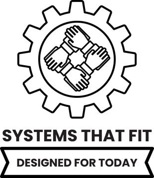 A logo for Systems That Fit is designed for today Stock Illustration