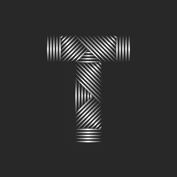 Logo T letter pattern artistic monogram, typographic mark metallic design, .. Illustrazione stock