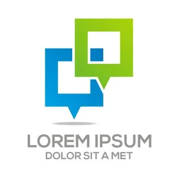 Logo Talk Vector Box Stylised Chat Communication Connection Stock Illustration