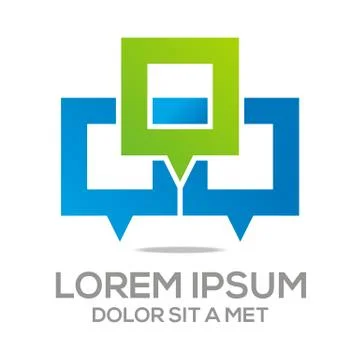 Logo Talk Vector Box Stylised Chat Communication Connection Stock Illustration