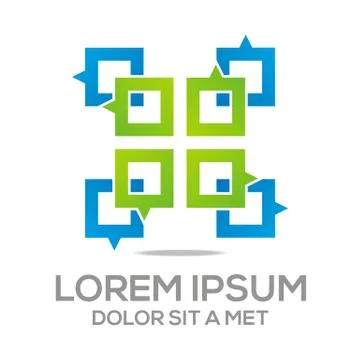 Logo Talk Vector Box Stylised Chat Communication Connection Stock Illustration