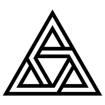 Logo tattoo triangle with interlocking sides, vector futuristic design, sign of Stock Illustration