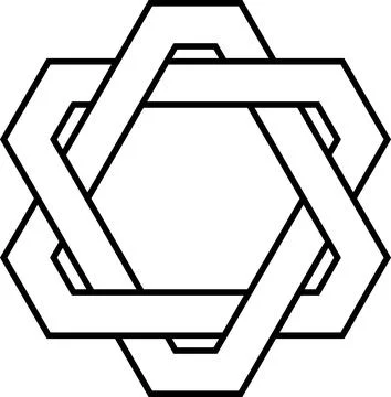 Logo tattoo weaving triangles with cut corners Stock Illustration