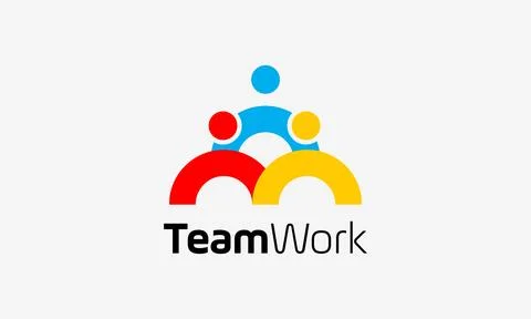 Logo teamwork people networking connection support team minimalist concept .. Stock Illustration