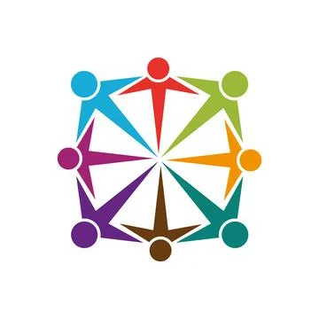 Logo teamwork unity people embraced vector イラスト素材