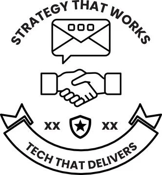 A logo for Tech That Delivers that shows two hands shaking Stock Illustration