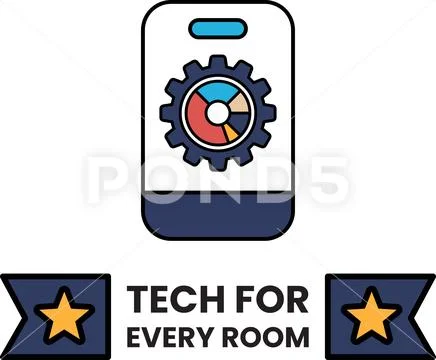 A logo for Tech for Every Room Illustrazione stock