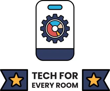 A logo for Tech for Every Room Stock Illustration
