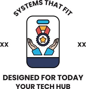 A logo for a tech hub that is designed for today Illustrazione stock