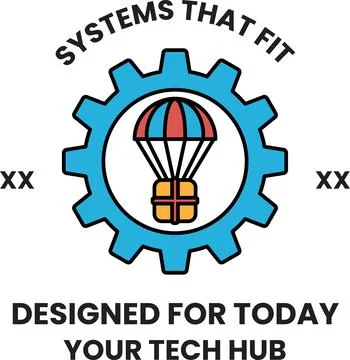 A logo for a tech hub that is designed for today Stock Illustration