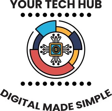 A logo for a tech hub that says "Digital Made Simple" Stock Illustration