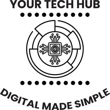 A logo for a tech hub that says "Digital Made Simple" Stock Illustration