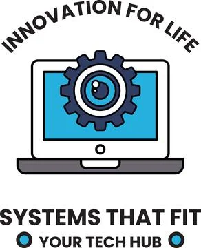 A logo for a tech hub that says "innovation for life" Illustrazione stock