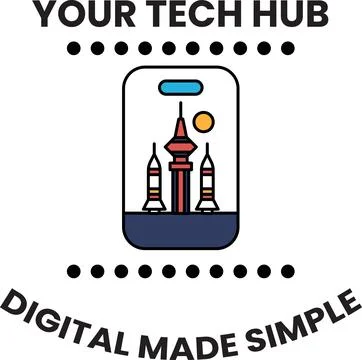 A logo for a tech hub that is simple and digital Illustrazione stock