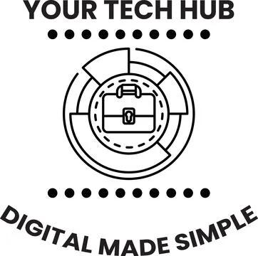 A logo for a tech hub that is simple and digital 스톡 일러스트