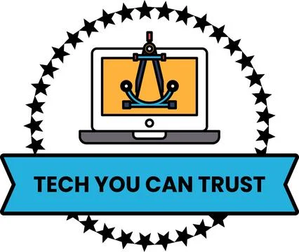 A logo for Tech You Can Trust Stock Illustration
