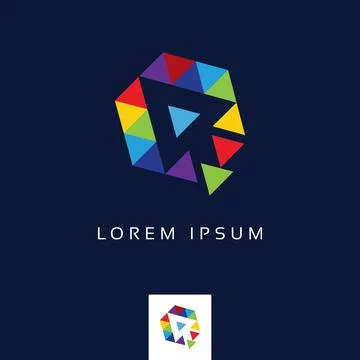 Logo - technology - arrow - tech icon and symbol design - Colorful creative Stock Illustration