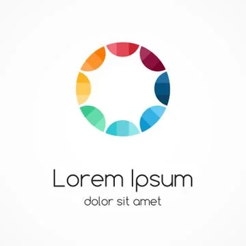 Logo template. Abstract circle sign, symbol. Design element. 스톡 일러스트