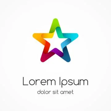 Logo template. Abstract star creative sign. 스톡 일러스트