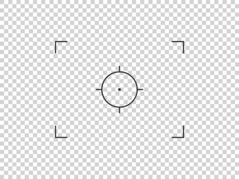 Logo Template with camera target icon. Photo camera viewfinder screen. Isolated Stock Illustration