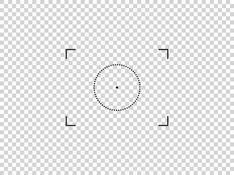 Logo Template with circle photo camera target icon. Vector camera viewfinder Stock Illustration