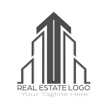 Logo template for construction and real estate, rental, rental, sale and purc Stock Illustration