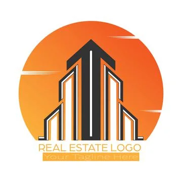 Logo template for construction and real estate, rental, rental, sale and purc Stock Illustration